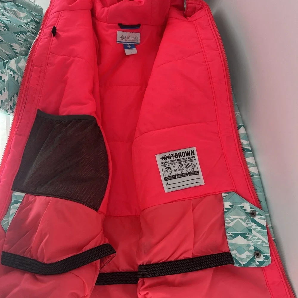 Columbia Girls Size L Omni-Tech Hooded Interchange Kids Ski Winter Jacket Size L
